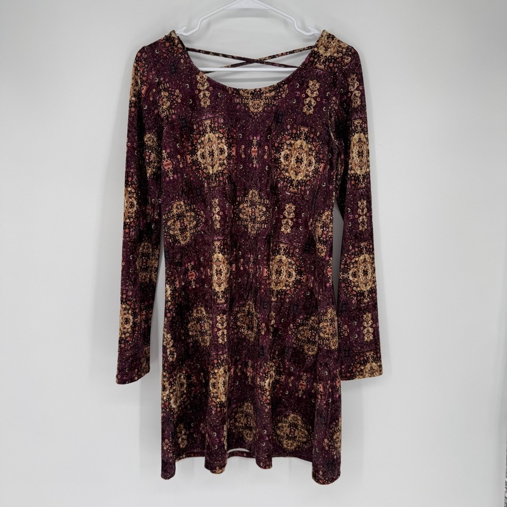 Earthbound Dress Women S Purple‎ Velvet Boho Festival Cottagecore Fairy Whimsy